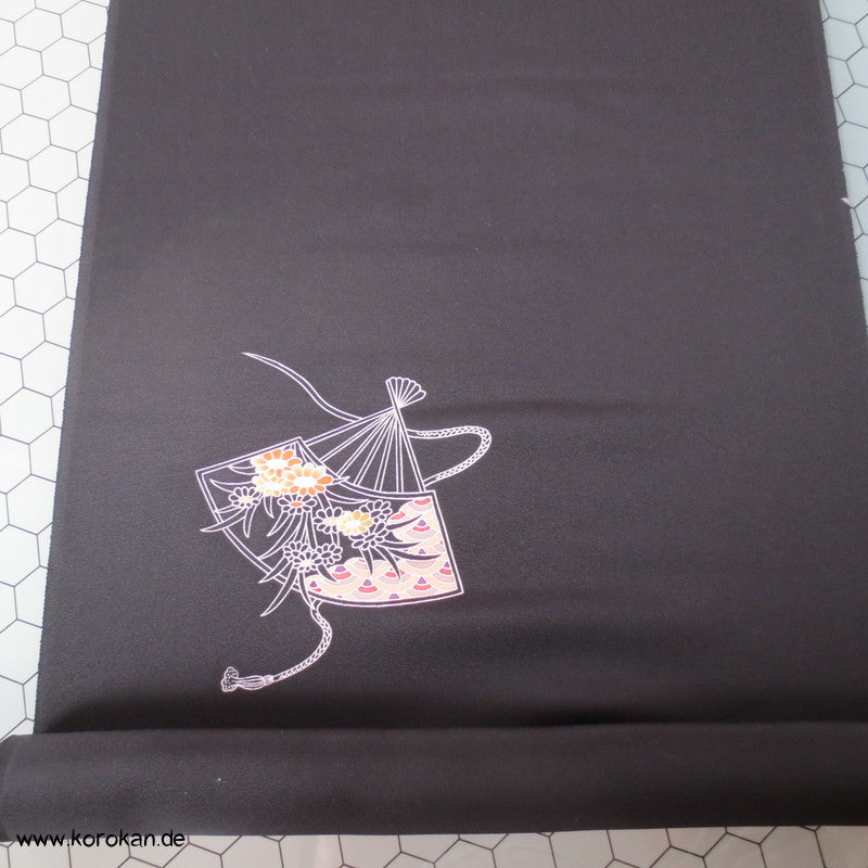 Fächermuster, bunt, detailreich Tomesode Kimono Seidenstoff