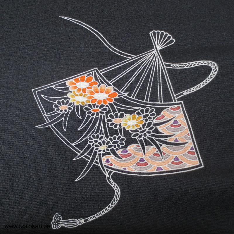 Fächermuster, bunt, detailreich Tomesode Kimono Seidenstoff