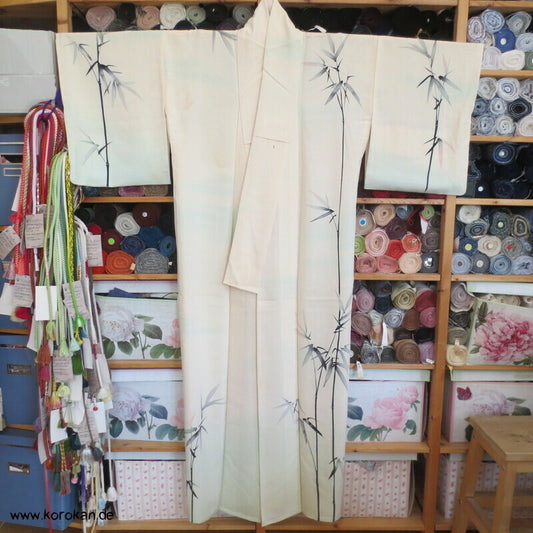 gemalter Bambus Hitoe Homongi Kimono