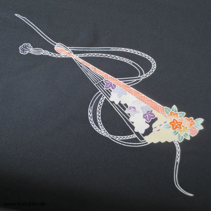 Fächermuster, bunt, detailreich Tomesode Kimono Seidenstoff