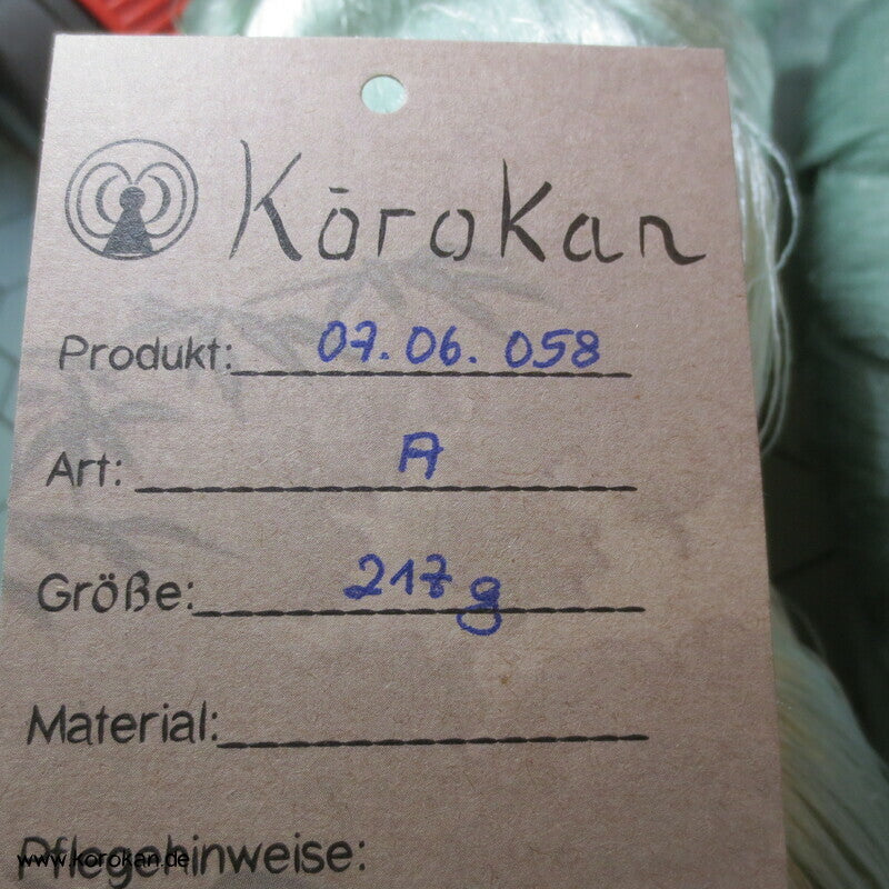 helljade / hellblau Seidengarn zum Weben aus japanischer Obi Werkstatt