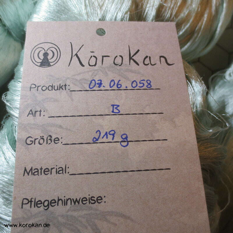 helljade / hellblau Seidengarn zum Weben aus japanischer Obi Werkstatt
