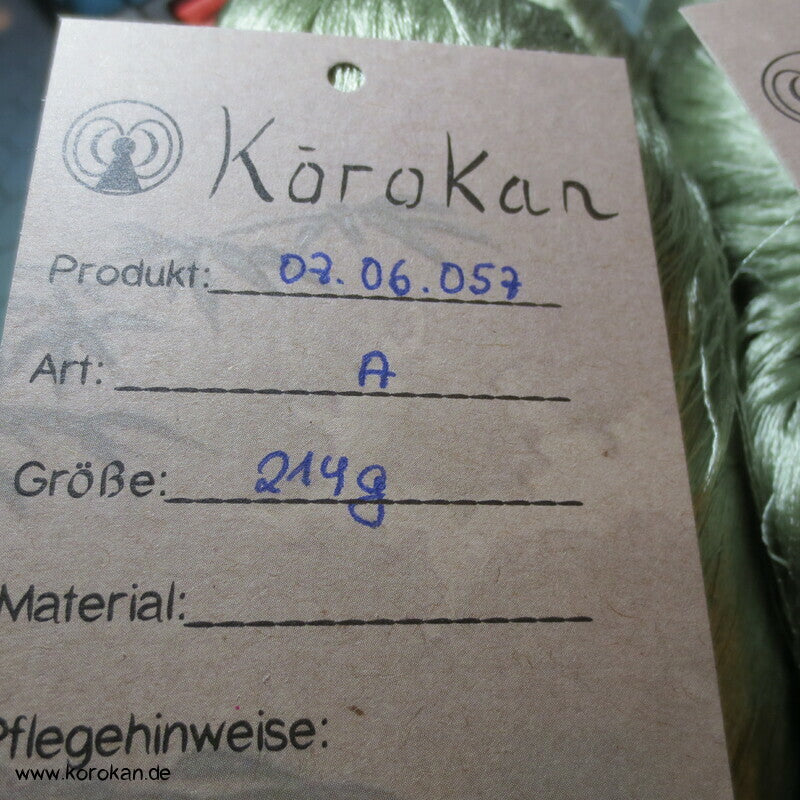 grün jade Seidengarn zum Weben aus japanischer Obi Werkstatt