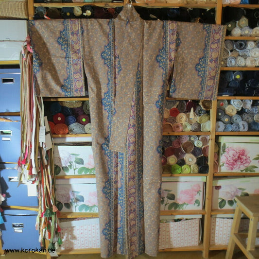 Bingata Bordüren Hitoe Kimono, Tsumugi Seide