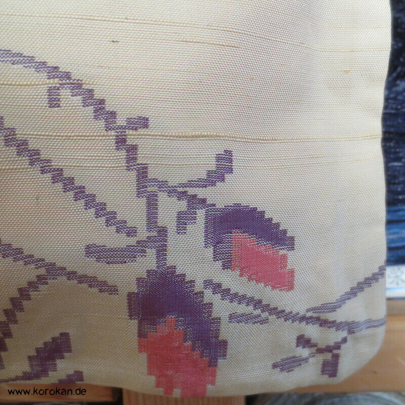 Vögel und Magnolien Jacquard Tsumugi Seiden Kimono