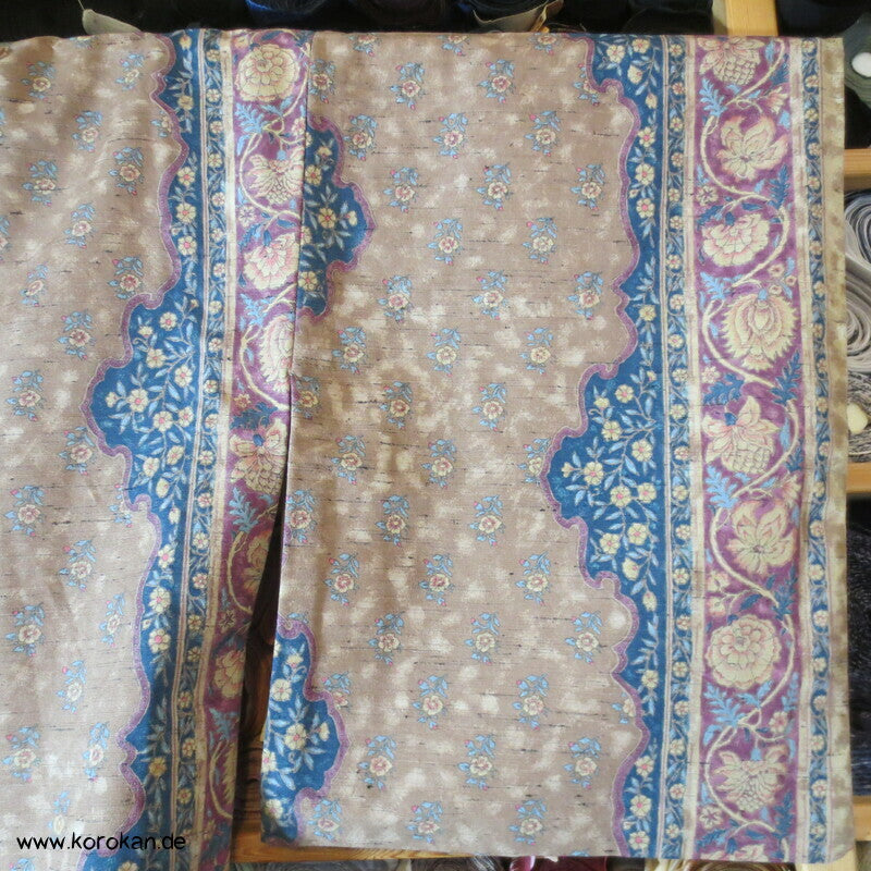 Bingata Bordüren Hitoe Kimono, Tsumugi Seide