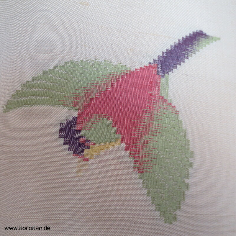 Vögel und Magnolien Jacquard Tsumugi Seiden Kimono