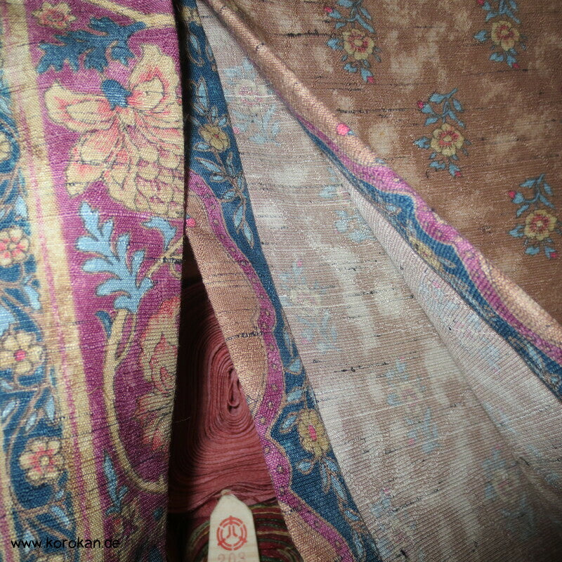 Bingata Bordüren Hitoe Kimono, Tsumugi Seide