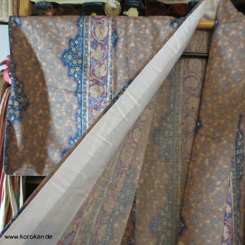 Bingata Bordüren Hitoe Kimono, Tsumugi Seide