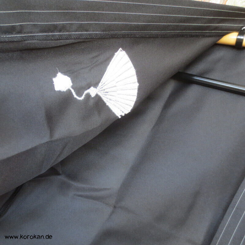 Happi Kimono Jacke, gestickte Fächer