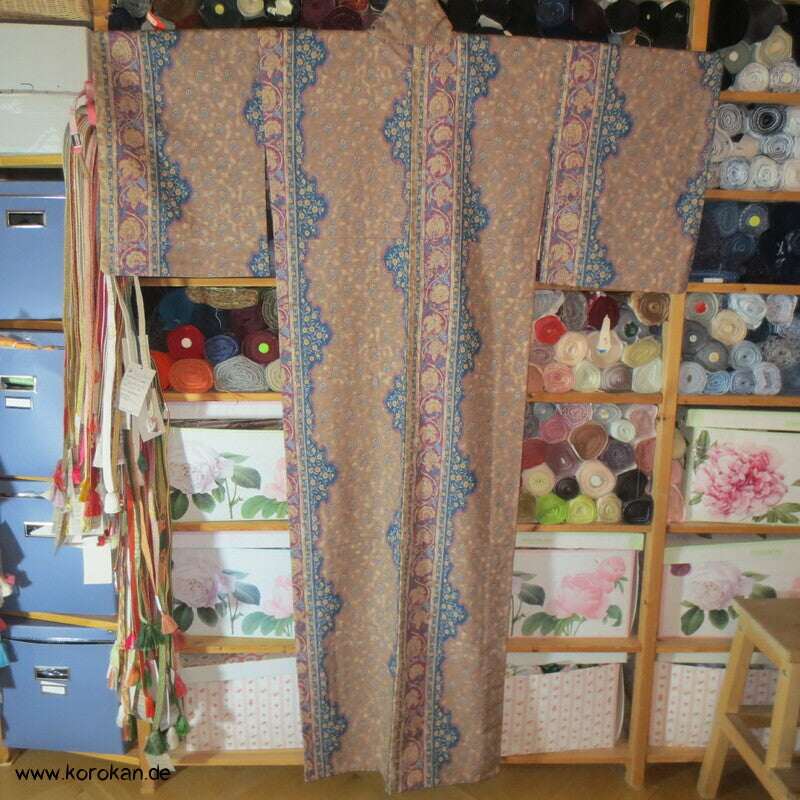 Bingata Bordüren Hitoe Kimono, Tsumugi Seide