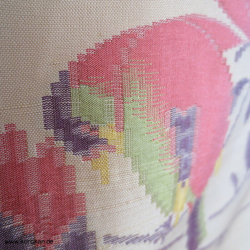 Vögel und Magnolien Jacquard Tsumugi Seiden Kimono