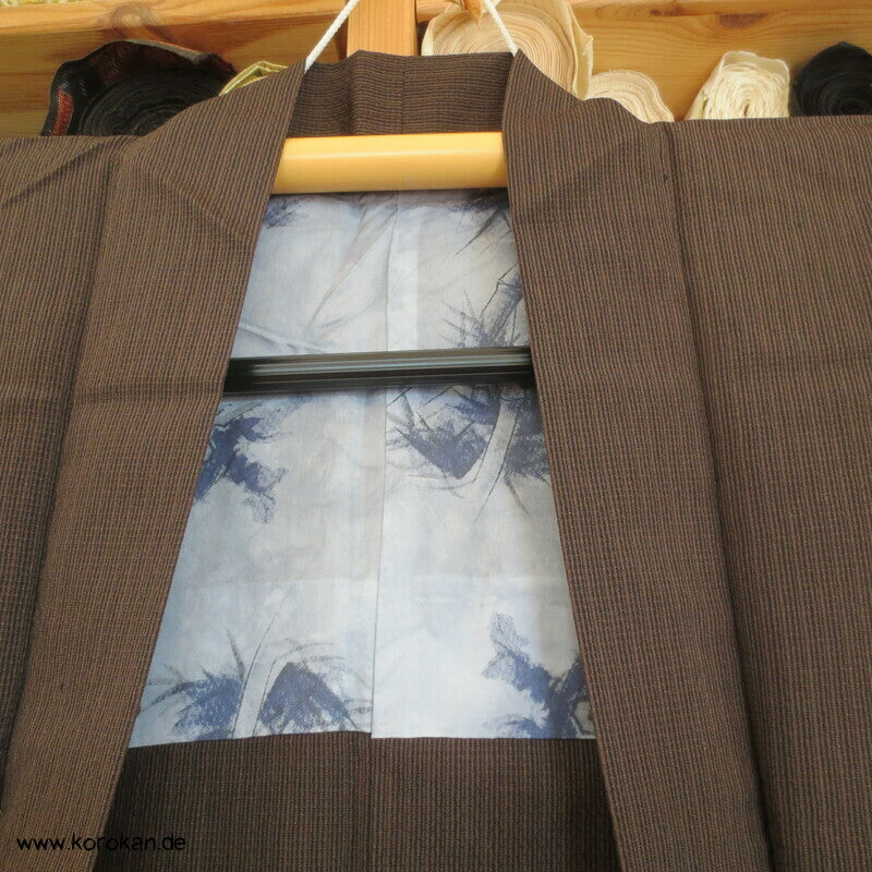 braunschwarze Männer Haori Kimono Jacke, Sommer Tiger