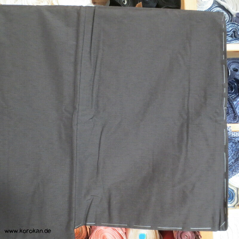grobe Tsumugiseiden Haori Kimono Jacke, dunkelbraun