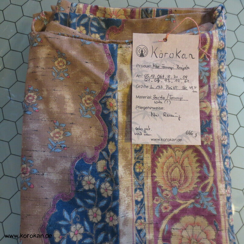 Bingata Bordüren Hitoe Kimono, Tsumugi Seide