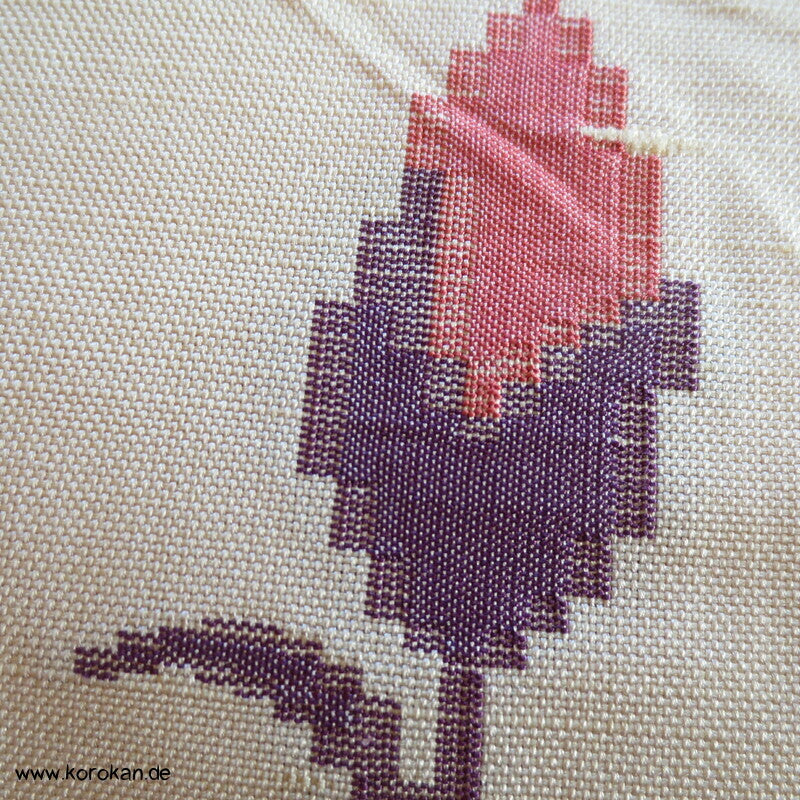 Vögel und Magnolien Jacquard Tsumugi Seiden Kimono