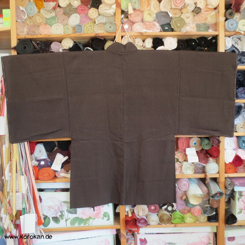 braunschwarze Männer Haori Kimono Jacke, Sommer Tiger
