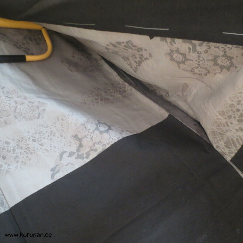 grobe Tsumugiseiden Haori Kimono Jacke, dunkelbraun