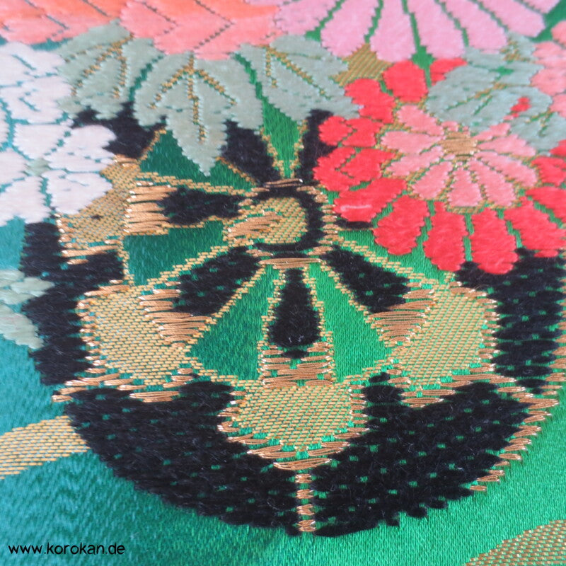 Fächer bunt Bokashi Brokat Uchikake Kimono Mantel Stoffrest