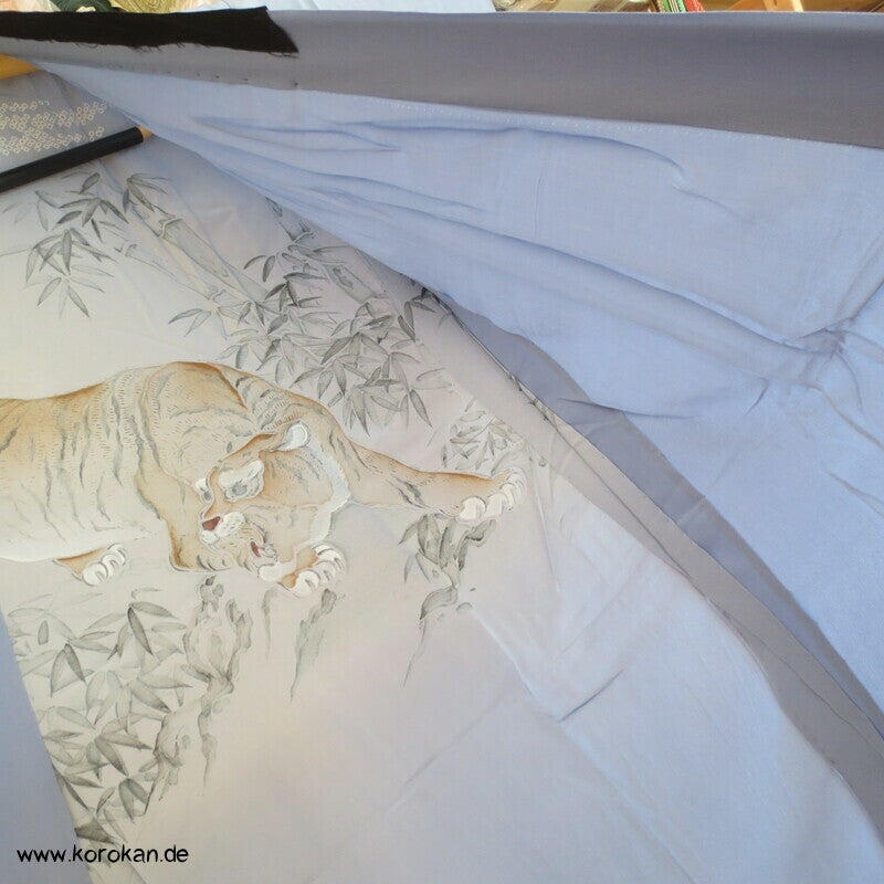 Tiger im Bambus Hitoe Juban Kimono, Seide