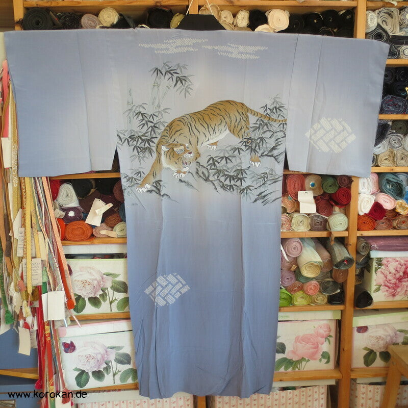 Tiger im Bambus Hitoe Juban Kimono, Seide