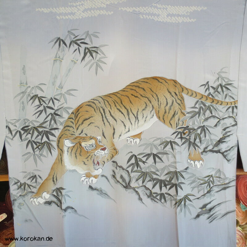 Tiger im Bambus Hitoe Juban Kimono, Seide