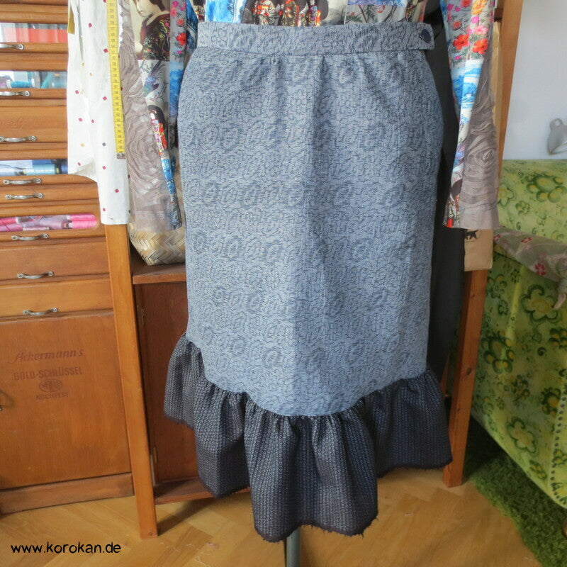 Araihari Kimono Upcycling Volant Rock Hanf / Ramie / Seide