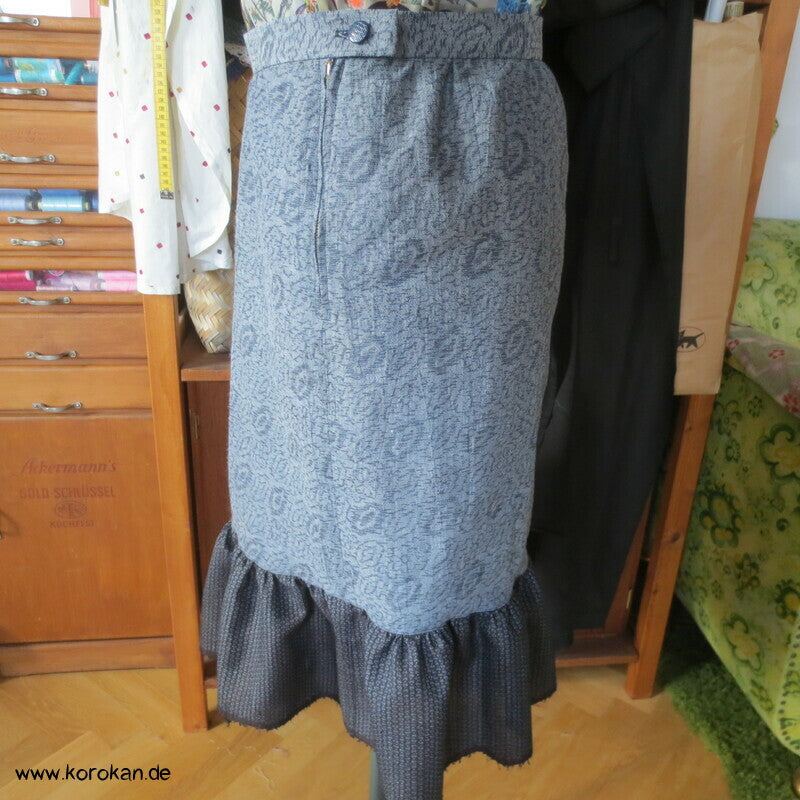 Araihari Kimono Upcycling Volant Rock Hanf / Ramie / Seide