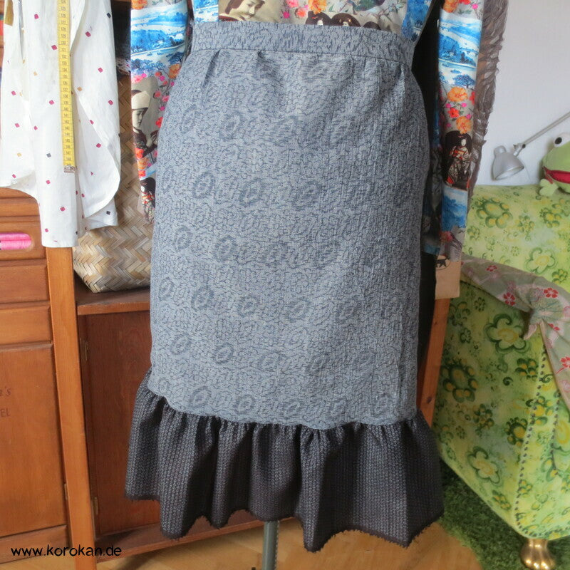 Araihari Kimono Upcycling Volant Rock Hanf / Ramie / Seide