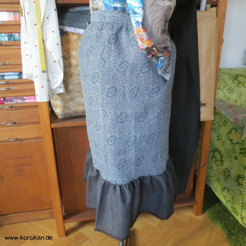 Araihari Kimono Upcycling Volant Rock Hanf / Ramie / Seide
