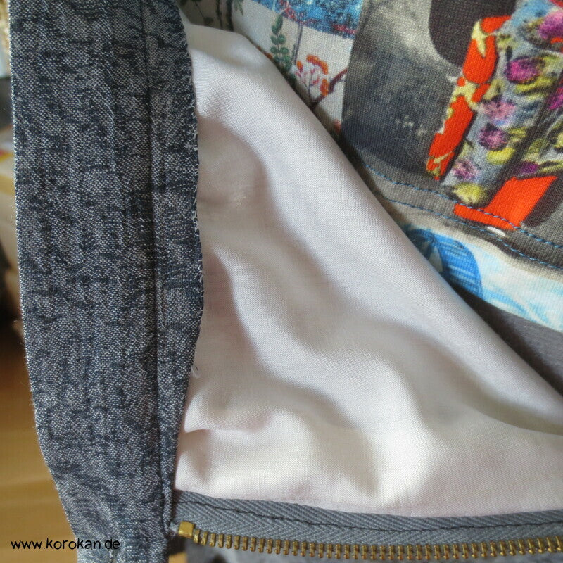 Araihari Kimono Upcycling Volant Rock Hanf / Ramie / Seide