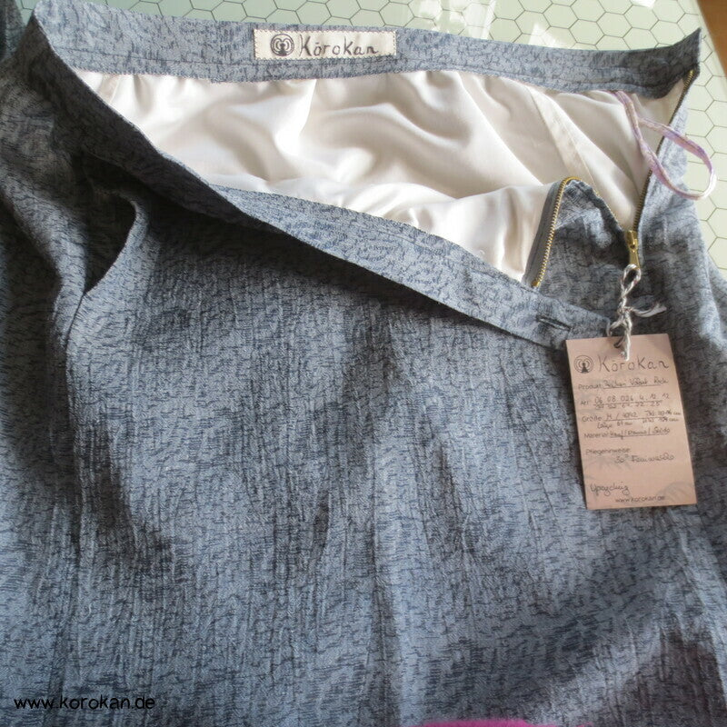 Araihari Kimono Upcycling Volant Rock Hanf / Ramie / Seide