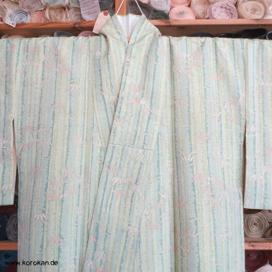 Tsumugi Seiden Kasuri Bambusmuster Kimono
