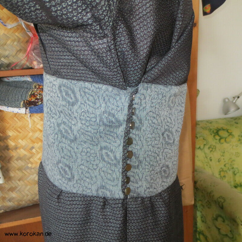 Kimono Kleid aus Seide / Hanf / Ramie Kasuri Tsumugi