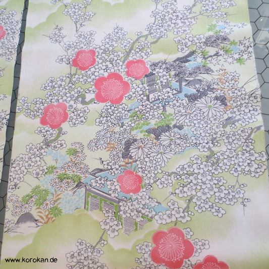 Gartenlandschaft Kimono Wollmusselin