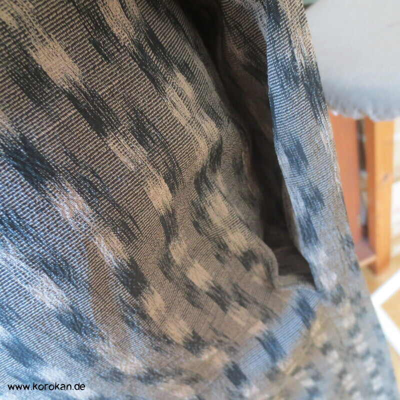 Culotte Hose aus feinem Kimono Seiden Krepp mit Kasuri Muster