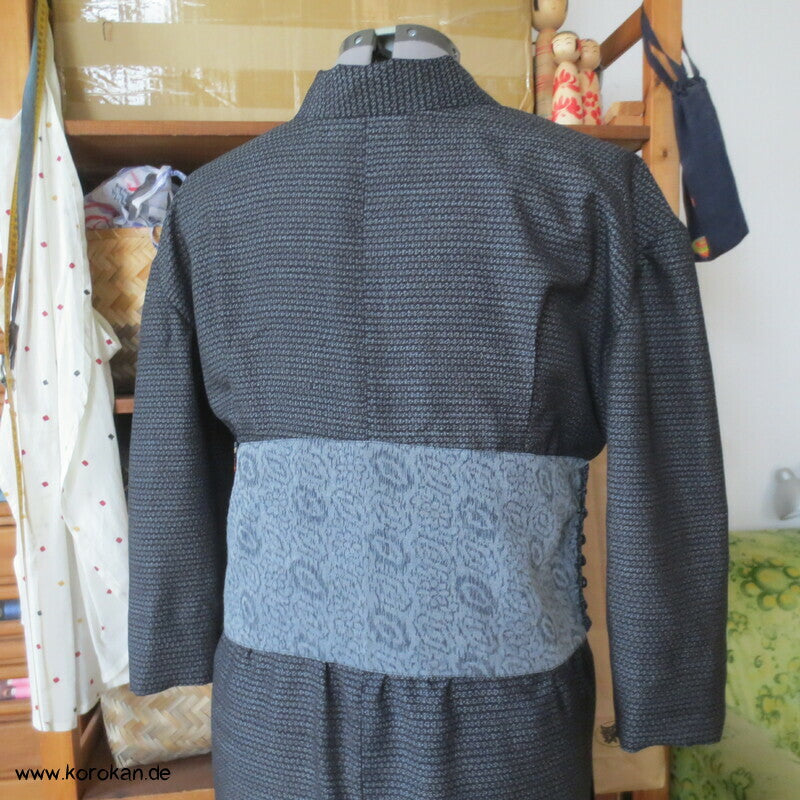 Kimono Kleid aus Seide / Hanf / Ramie Kasuri Tsumugi