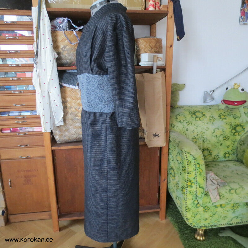 Kimono Kleid aus Seide / Hanf / Ramie Kasuri Tsumugi