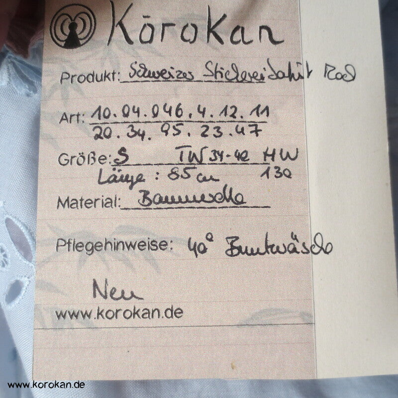 Volantrock aus Schweizer Stickerei Batist, doppellagig, Gr. M