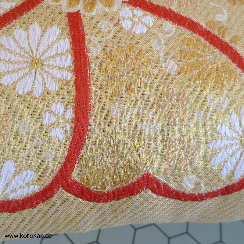 gold Ume rot - lila Ichikura Brokat kleines Kissen