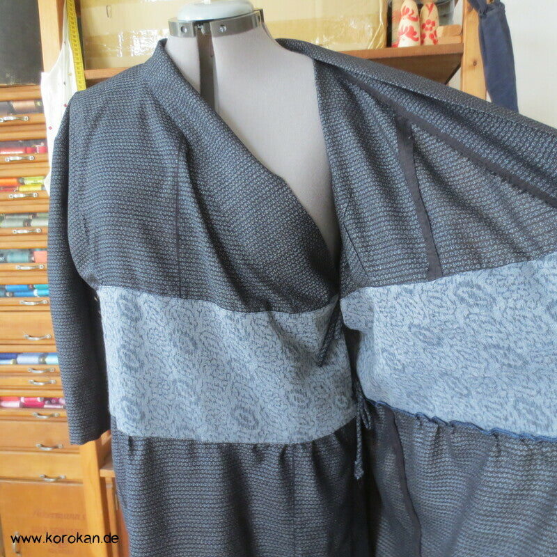 Kimono Kleid aus Seide / Hanf / Ramie Kasuri Tsumugi