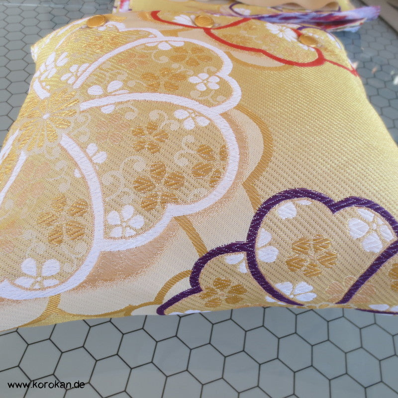 gold Ume rot - lila Ichikura Brokat kleines Kissen