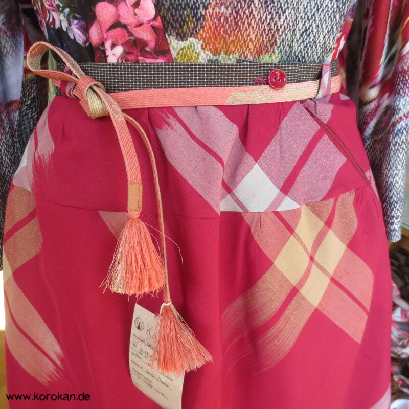Bias Cut Rock aus Kimono Seide Tsumugi