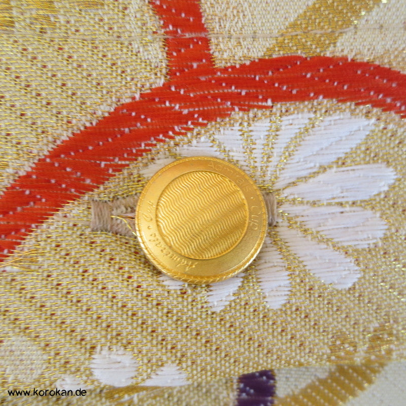 gold Ume rot - lila Ichikura Brokat kleines Kissen