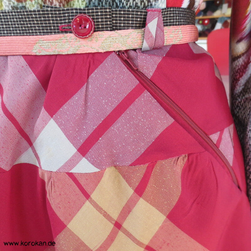Bias Cut Rock aus Kimono Seide Tsumugi