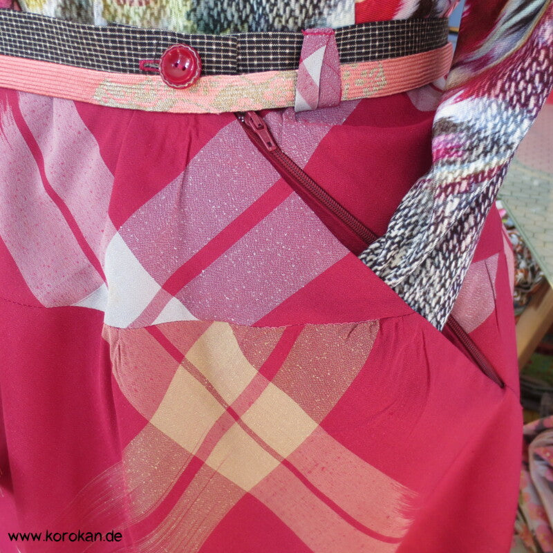Bias Cut Rock aus Kimono Seide Tsumugi