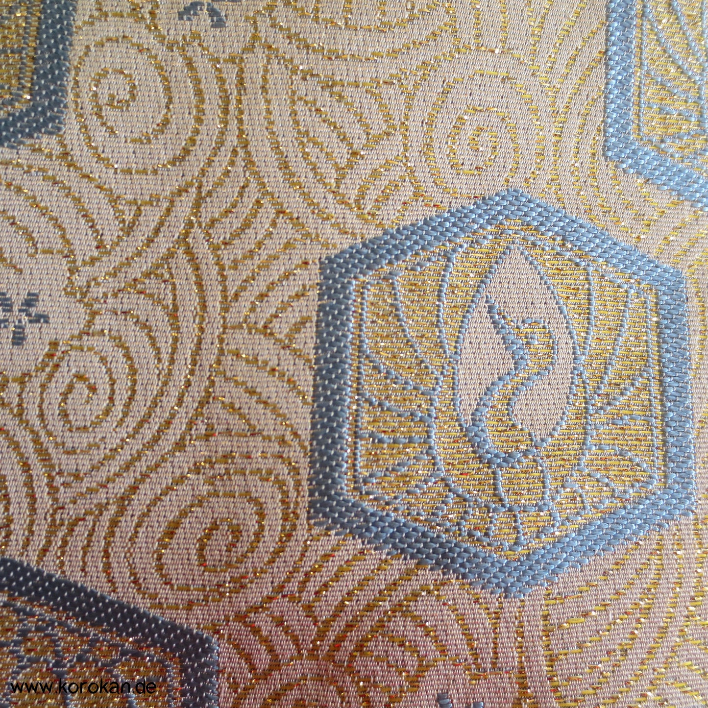hellblau - goldene Brokat Hakama - für kleine Jungen