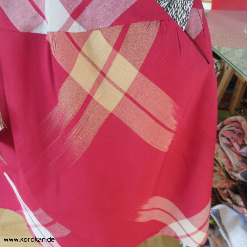 Bias Cut Rock aus Kimono Seide Tsumugi