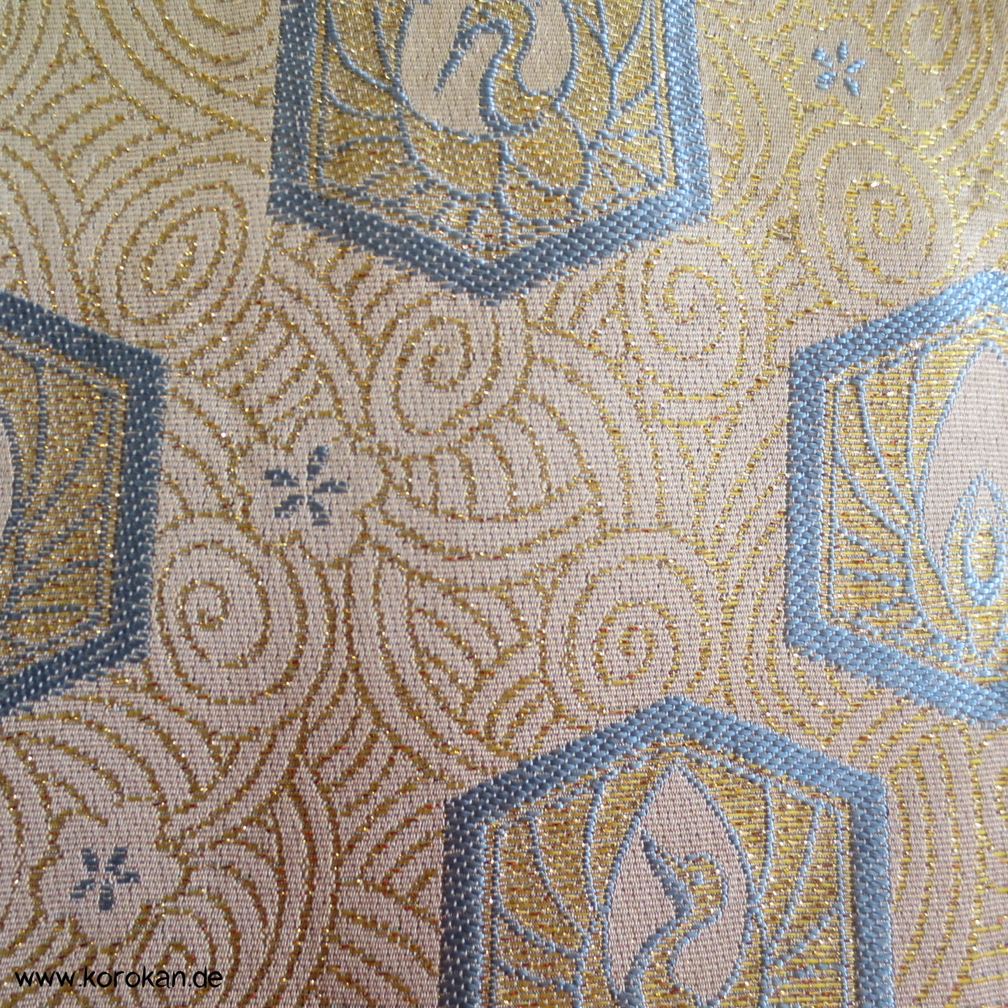 hellblau - goldene Brokat Hakama - für kleine Jungen
