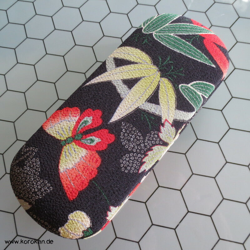 japanisches Brillenetui  - Hardcase bezogen mit Chirimen Seidencrepe